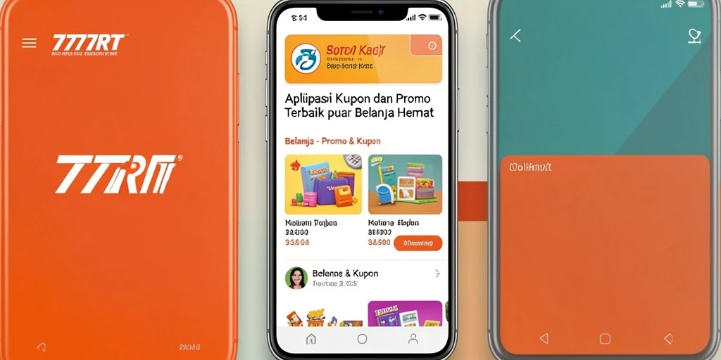 Antarmuka aplikasi 777RT dengan beragam fungsi promo dan kupon.