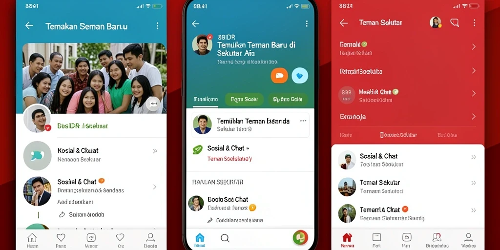 Antarmuka aplikasi Teman Sekitar 88IDR yang menarik dan mudah digunakan.