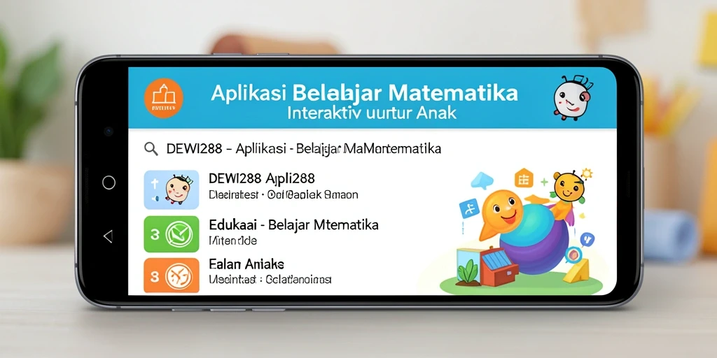 Antarmuka DEWI288 yang interaktif untuk belajar matematika.