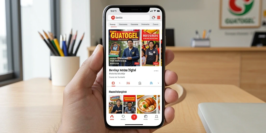 Tampilan antarmuka GUATOGEL, aplikasi Majalah Digital yang menarik.