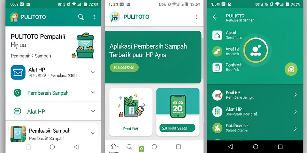 Antarmuka PULITOTO menampilkan fungsi pembersih sampah yang intuitif dan mudah digunakan.