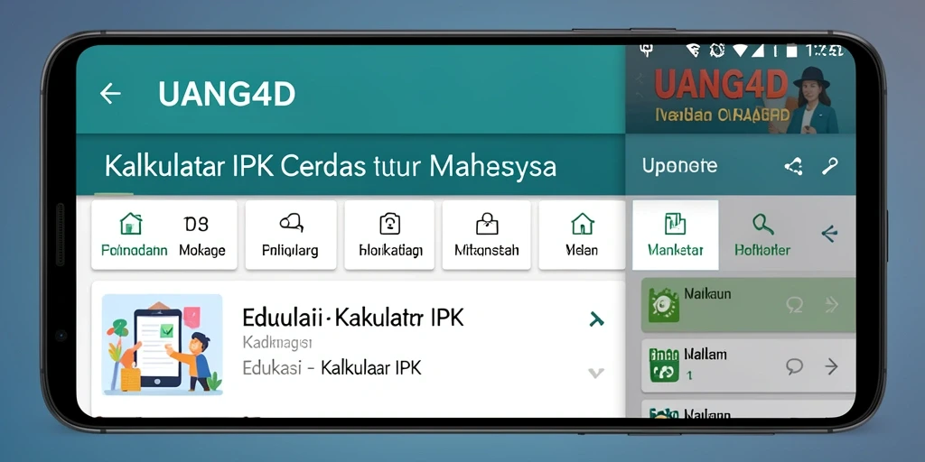 Tampilan antarmuka UANG4D yang intuitif dan sederhana untuk Kalkulator IPK.